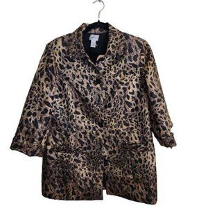 Chico's Animal Print Metallic Jacket Size 2(L)